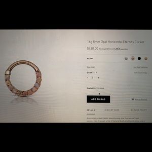 Gorgeous 16g 8mm opal Eternity clicker by Maria Tash